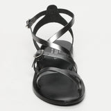 ABHIRI sandales en cuir pewter