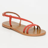 ABINAYA sandales en cuir coral