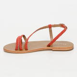 ABINAYA sandales en cuir coral
