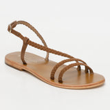 ABINAYA sandales en cuir camel