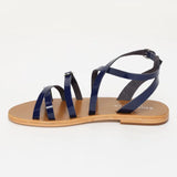 ABHIRI sandales en cuir midnight verni