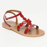 THUJA sandales en cuir cherry verni