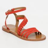 CARROLL sandales en cuir coral