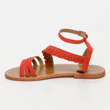 CARROLL sandales en cuir coral