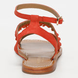 CARROLL sandales en cuir coral