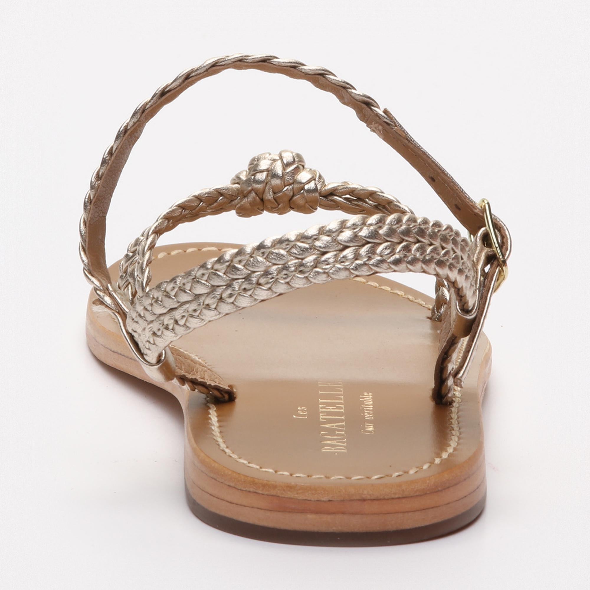 CHABINDRA sandales en cuir platinium