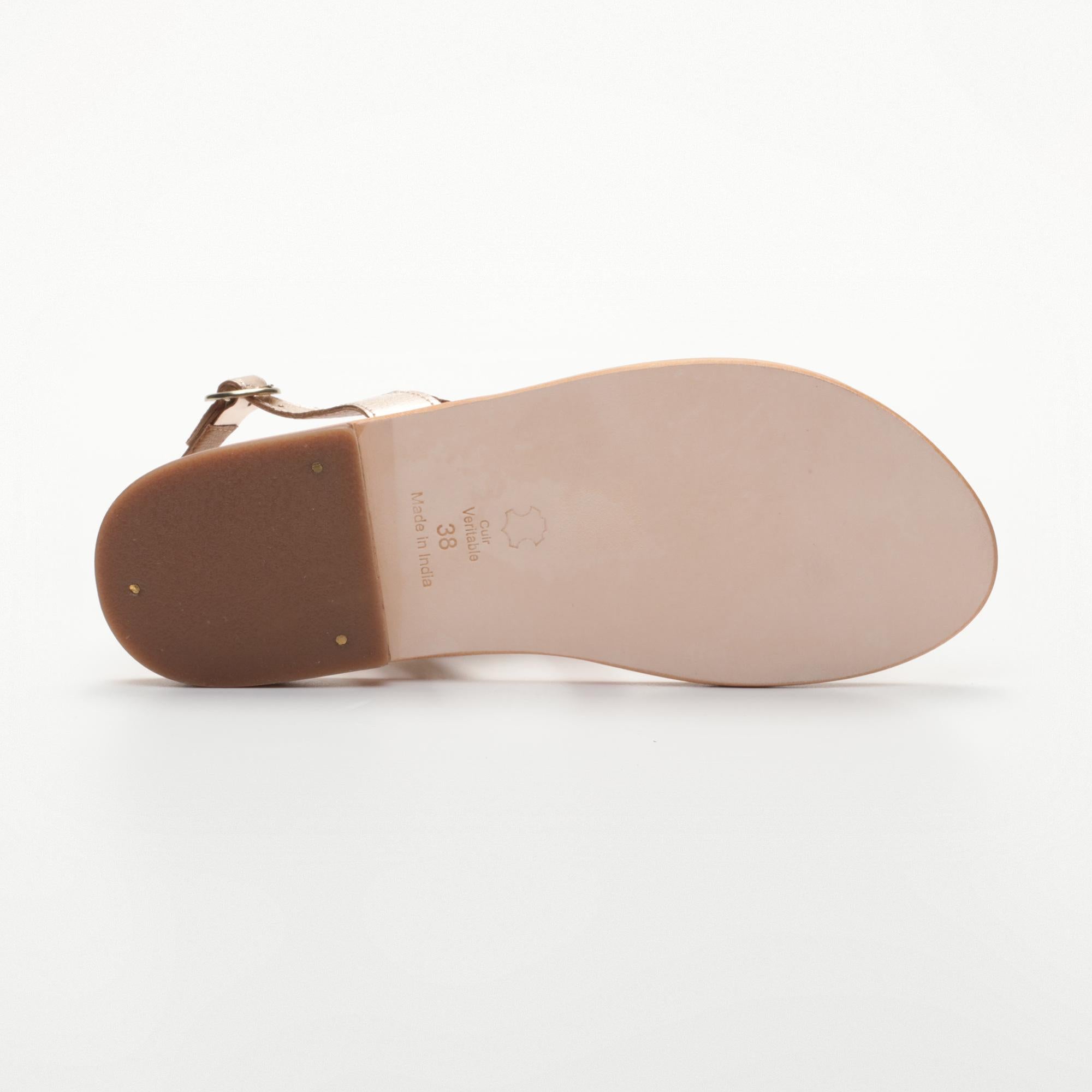 CHADRIMA sandales en cuir gold