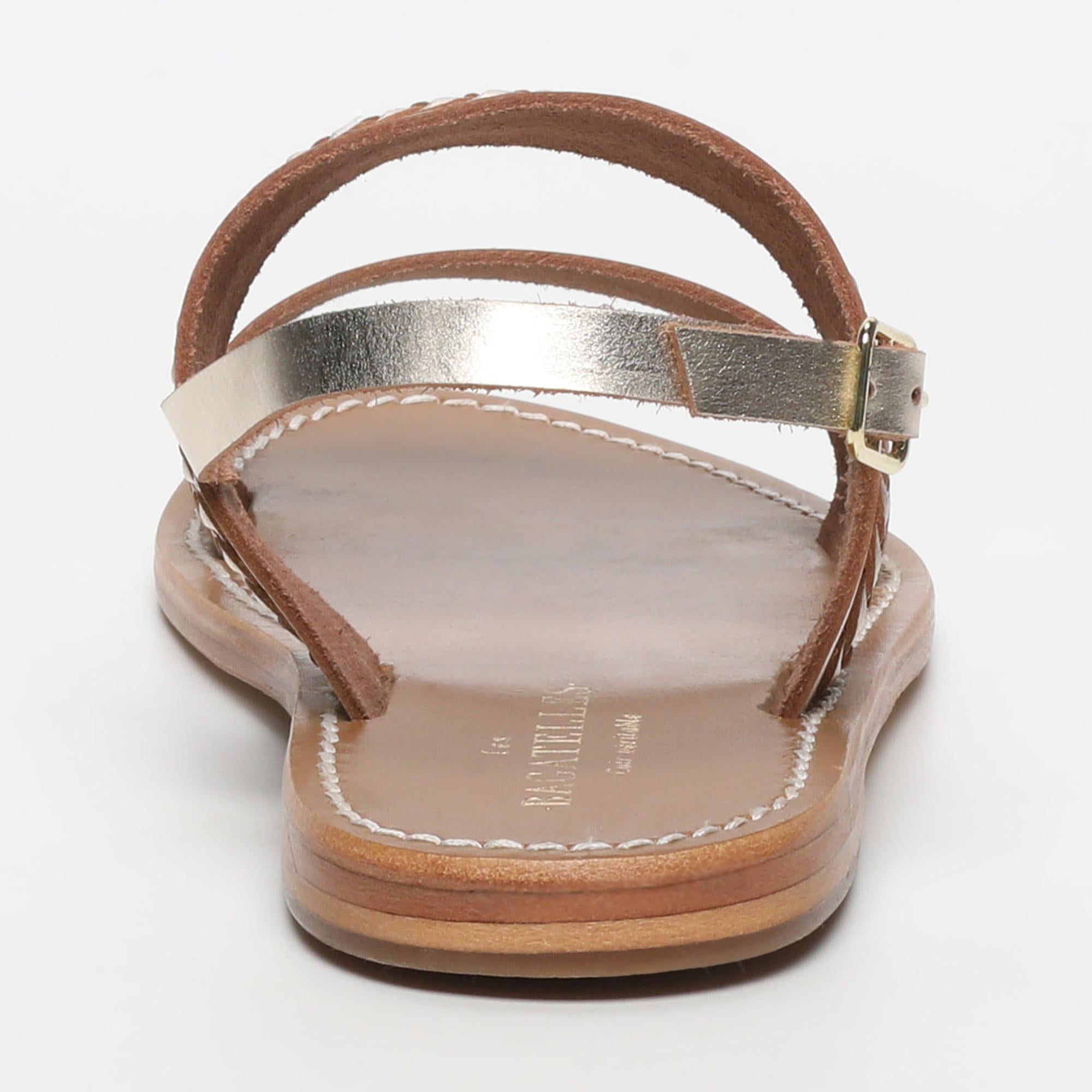 CHAMPA sandales en cuir gold
