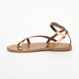 CHANDANIKA sandales en cuir darkgold