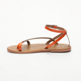 CHANDANIKA sandales en cuir orangefluo