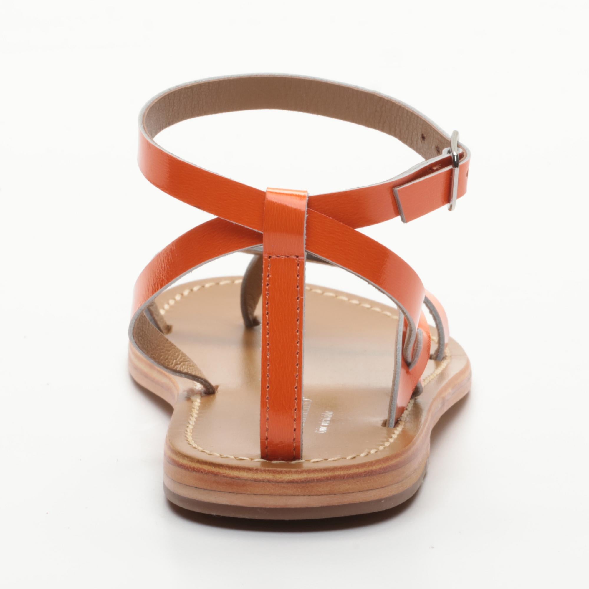 CHANDANIKA sandales en cuir orangefluo