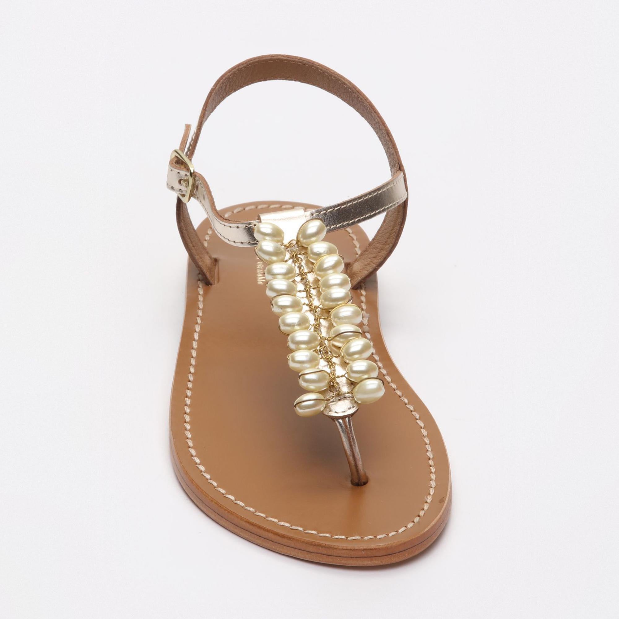 CHANDNA sandales en cuir gold