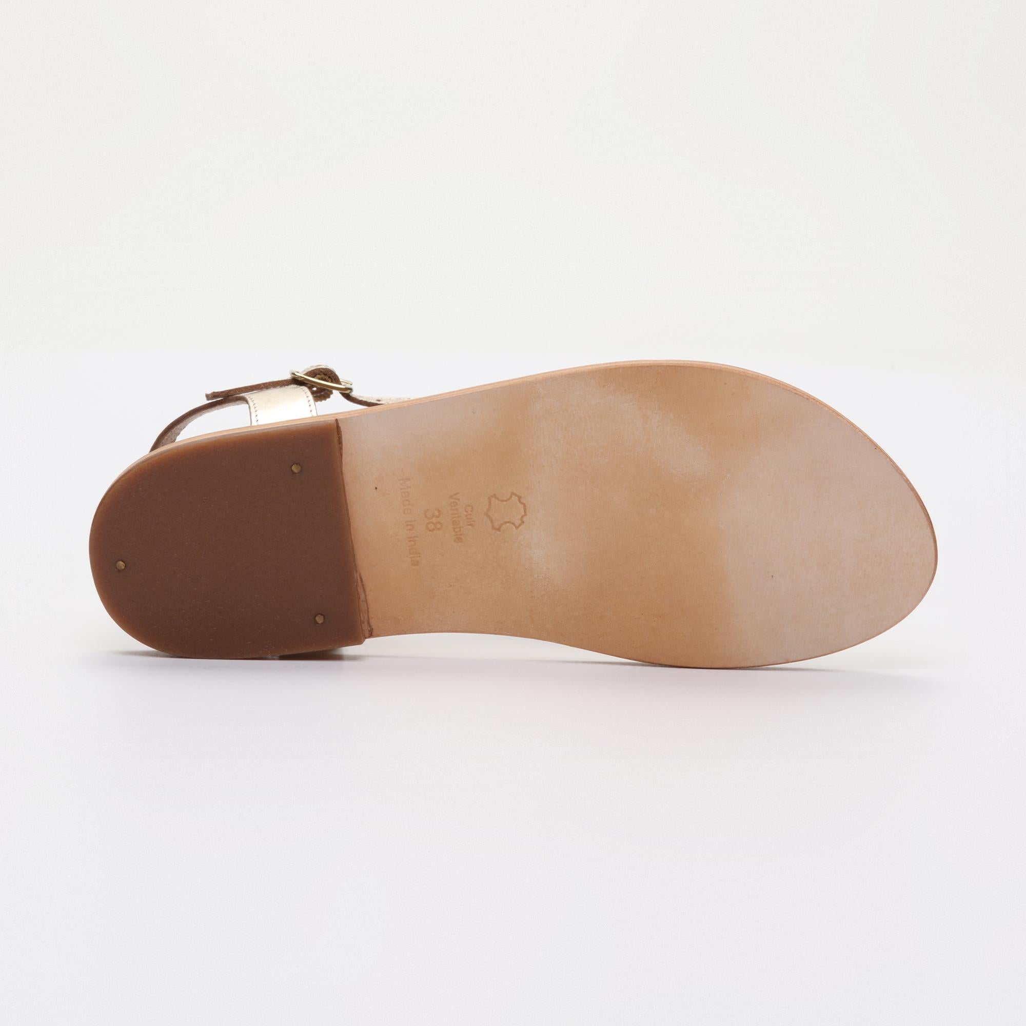 CHANDNA sandales en cuir gold