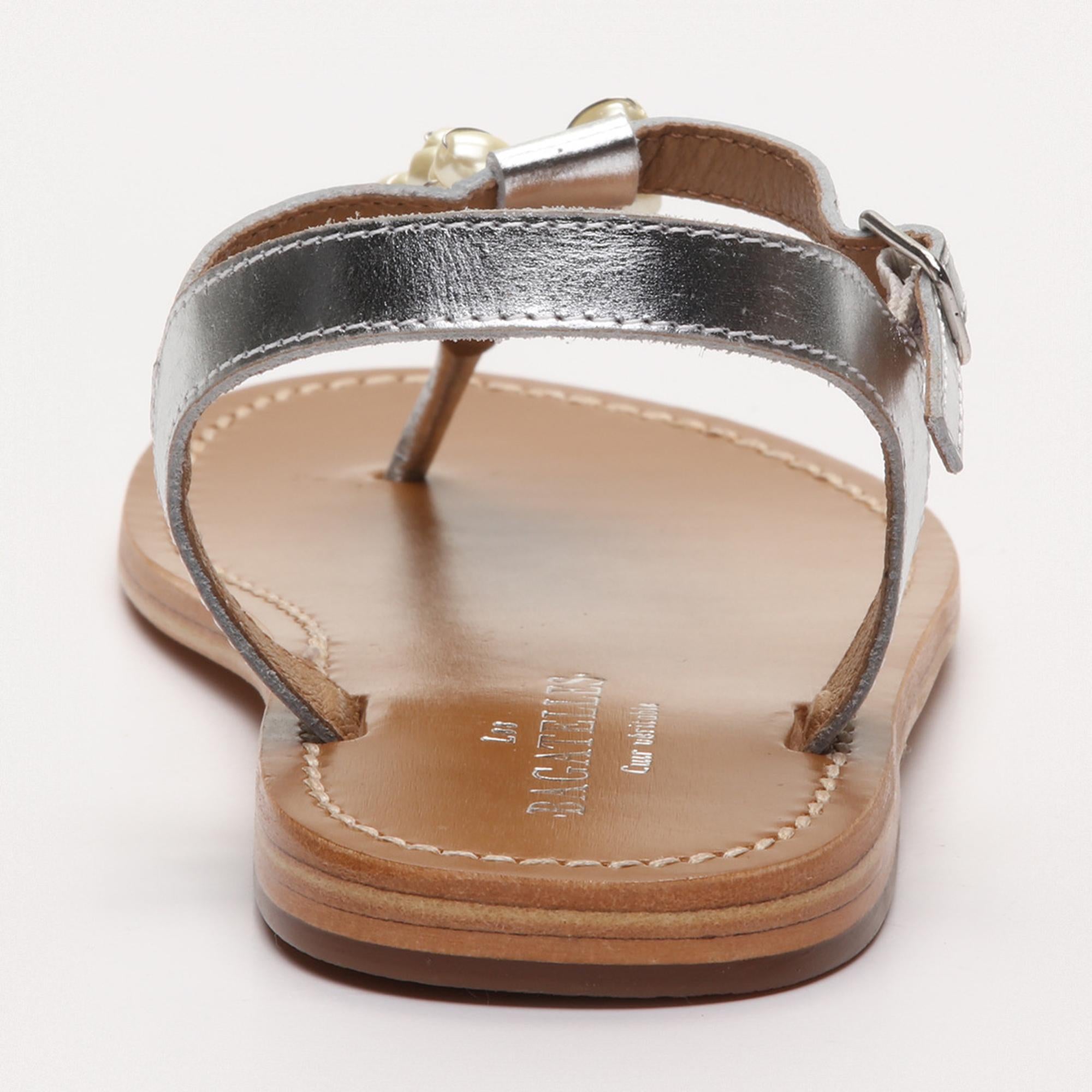 CHANDNA sandales en cuir silver