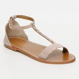 CLARK sandales en cuir lightbeige+gold