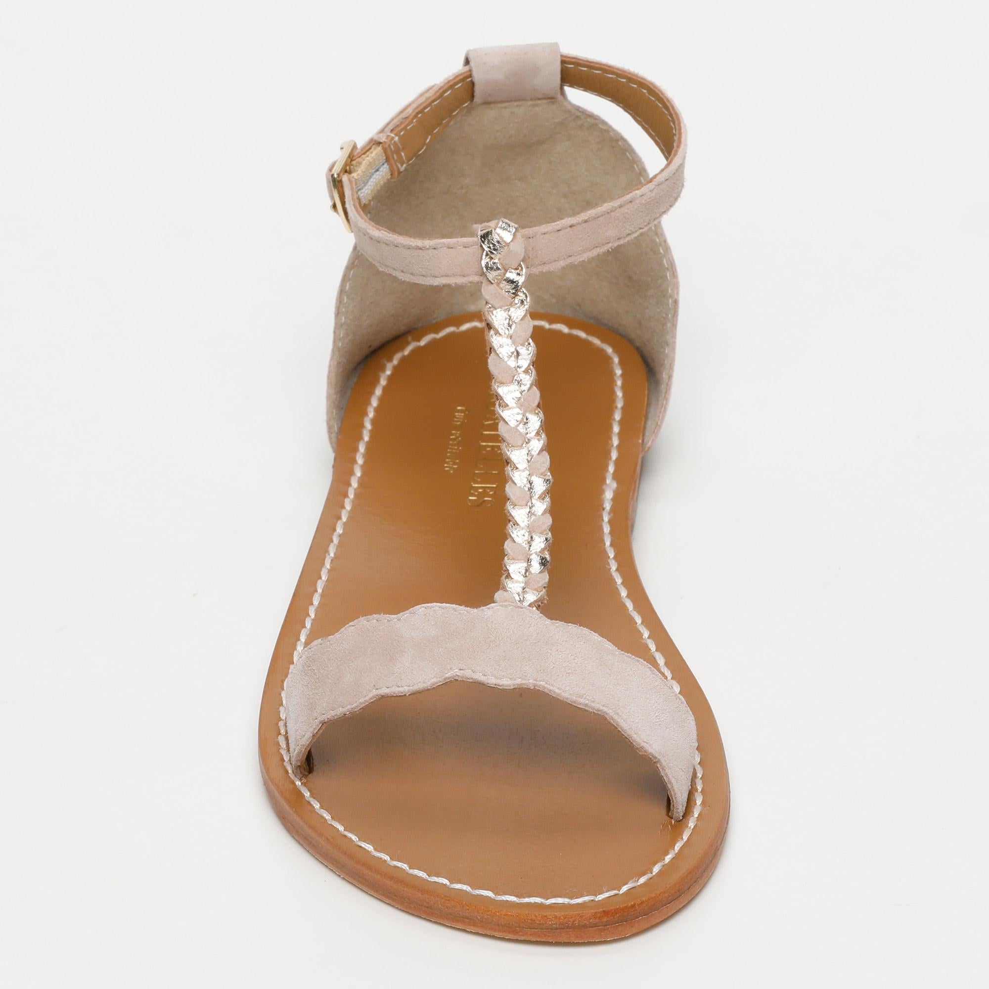 CLARK sandales en cuir lightbeige+gold