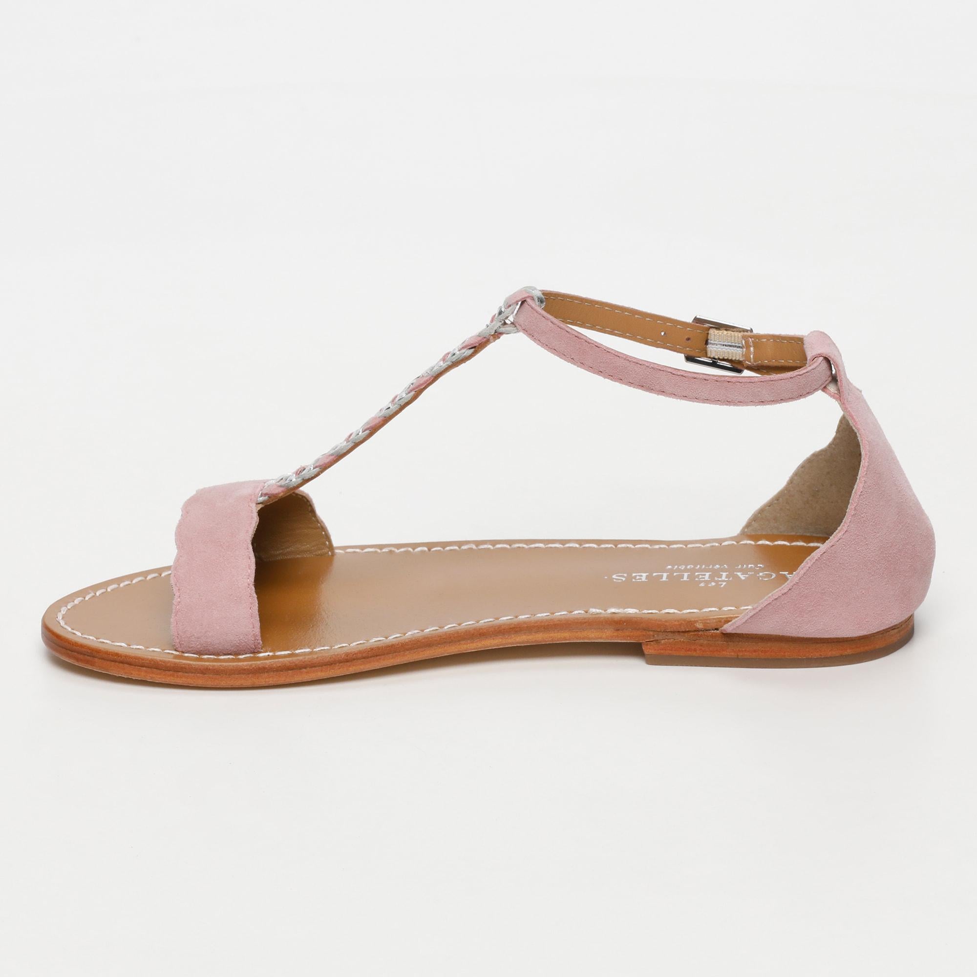CLARK sandales en cuir pink+silver