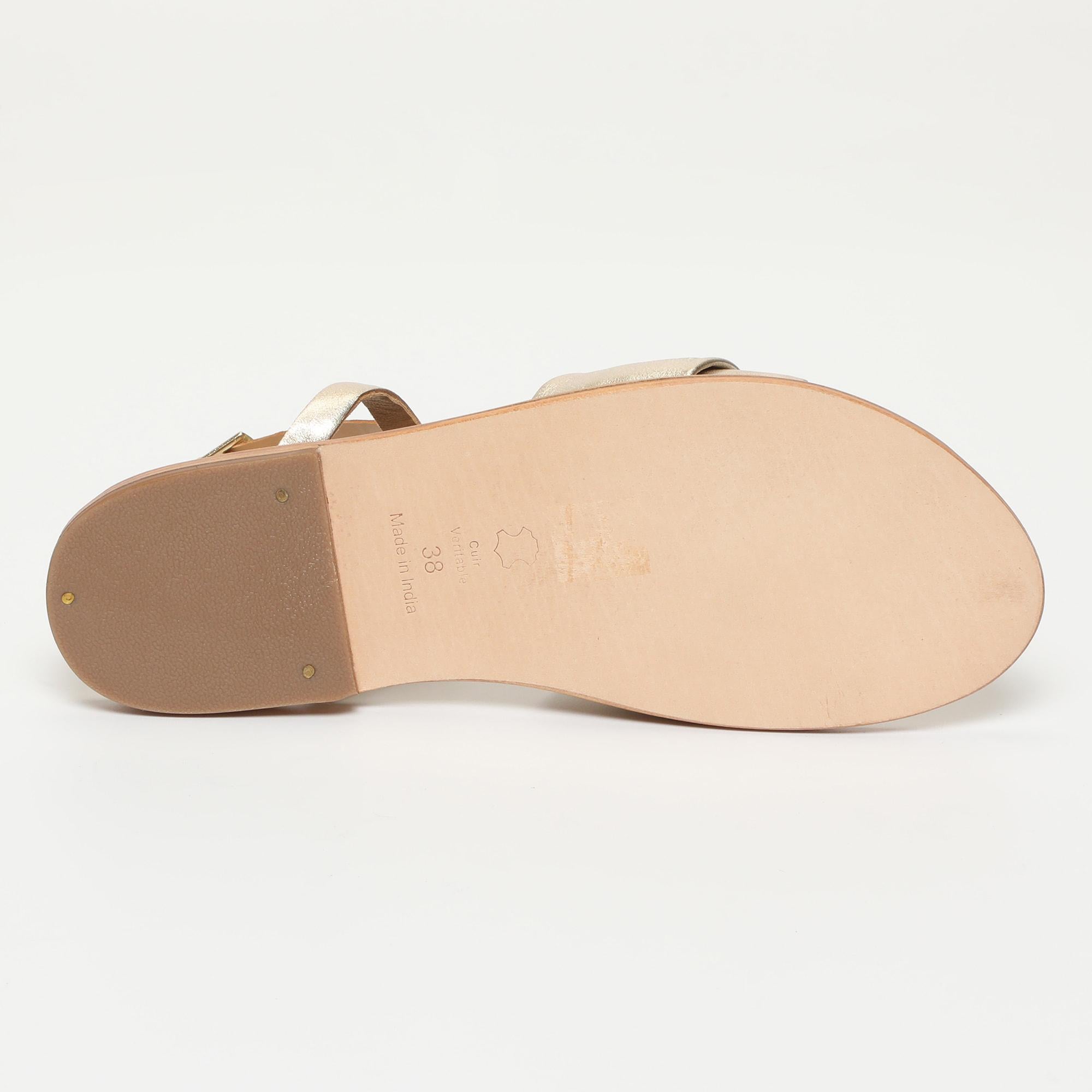 CONESA sandales en cuir platinium