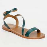 CONEY sandales en cuir greencroco