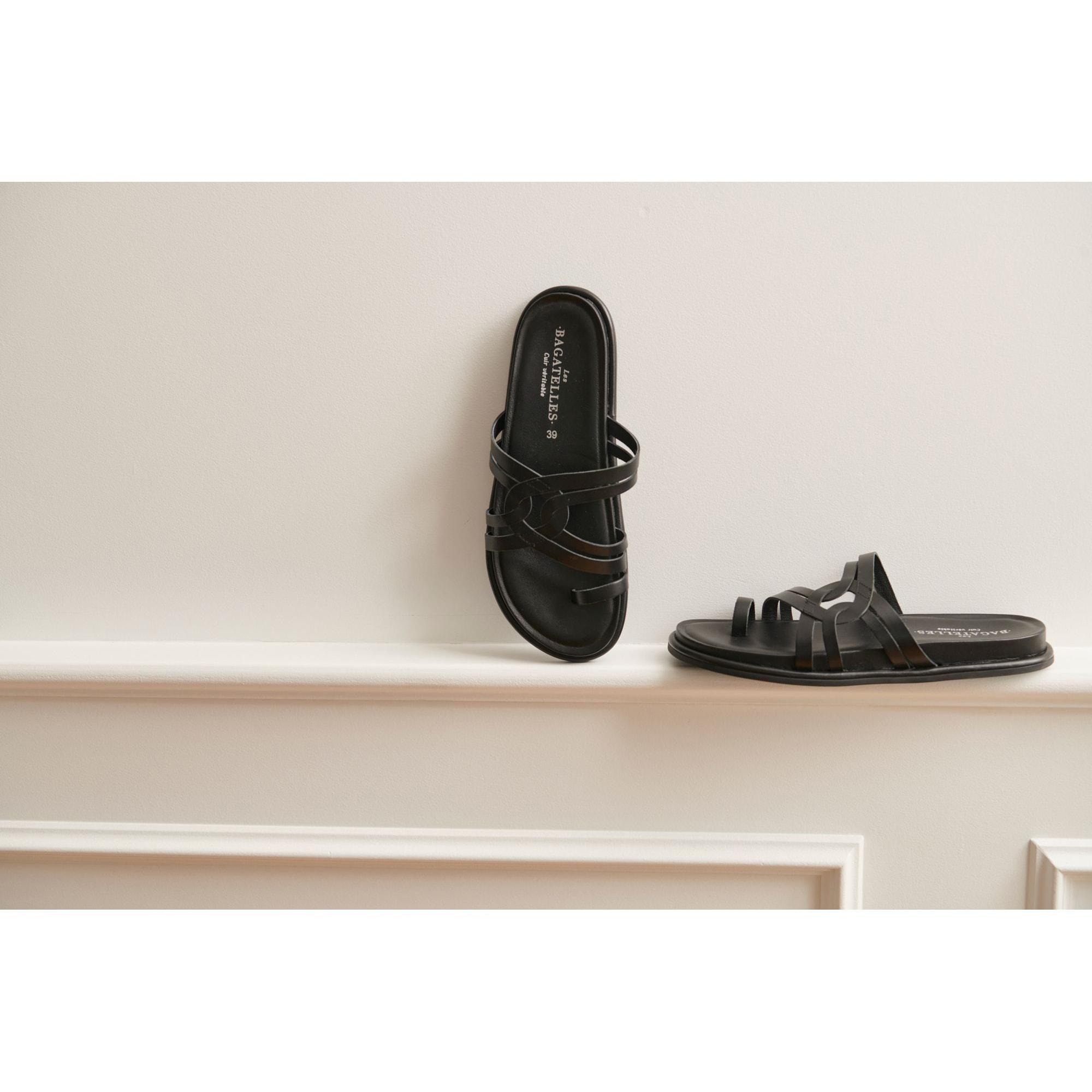 CREMA sandales en cuir black