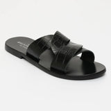 ADITRI mules en cuir blackcroco