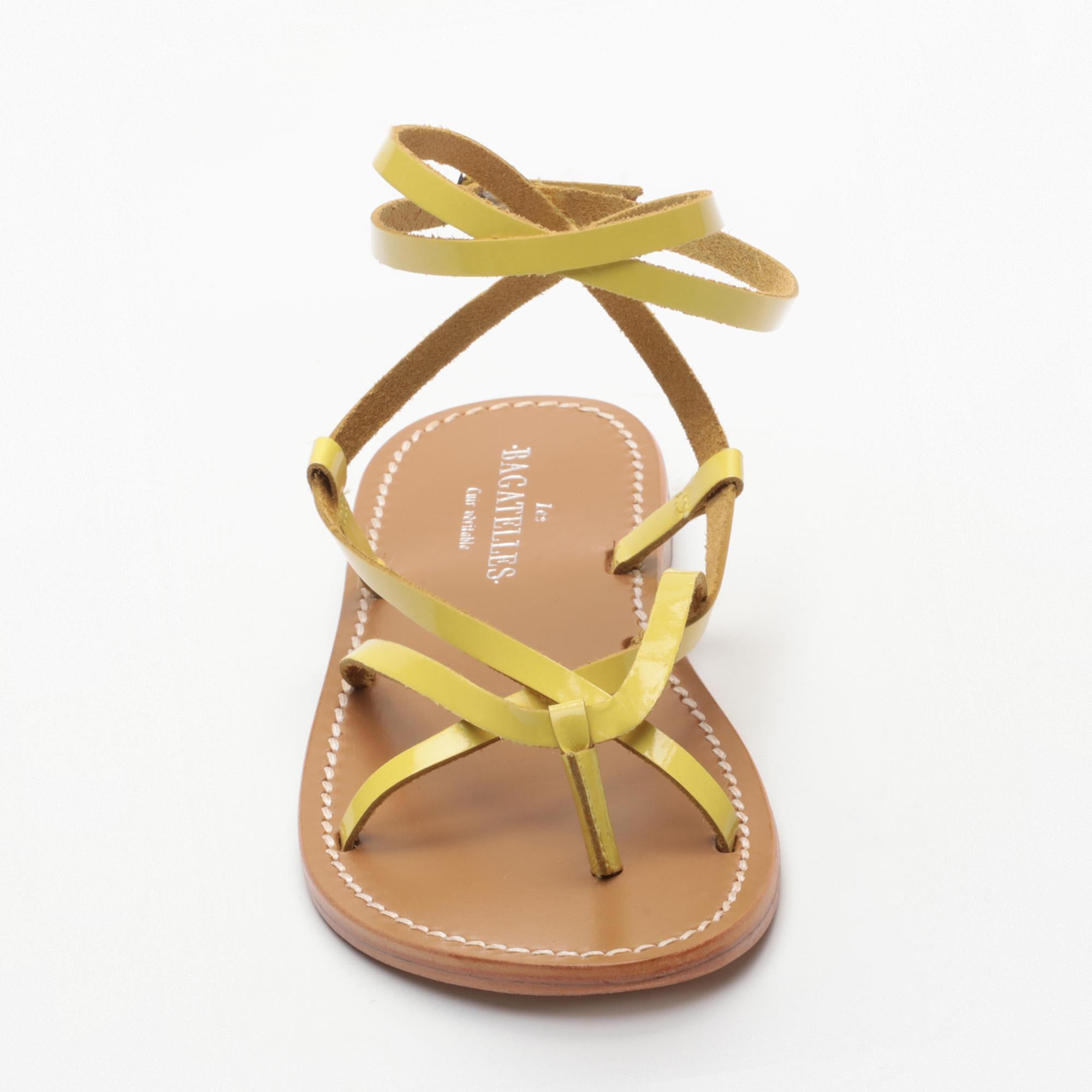ELANIE sandales en cuir lemon