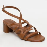 ENOLA sandales en cuir camel