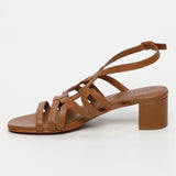 ENOLA sandales en cuir camel