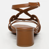 ENOLA sandales en cuir camel