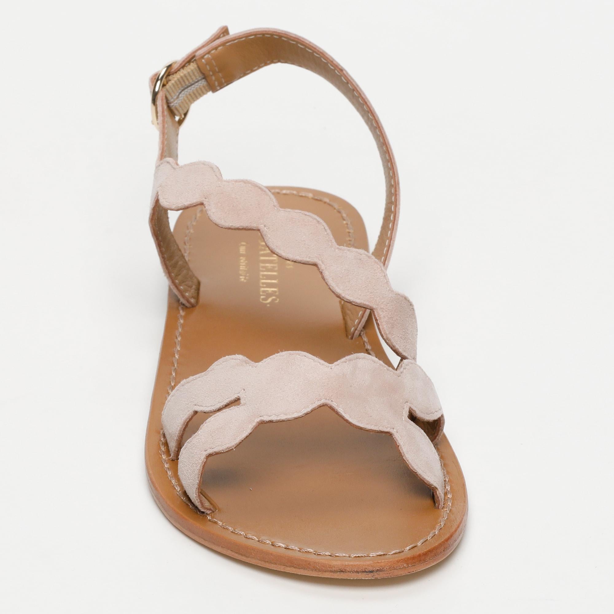 ESTOMBA sandales en cuir lightbeige