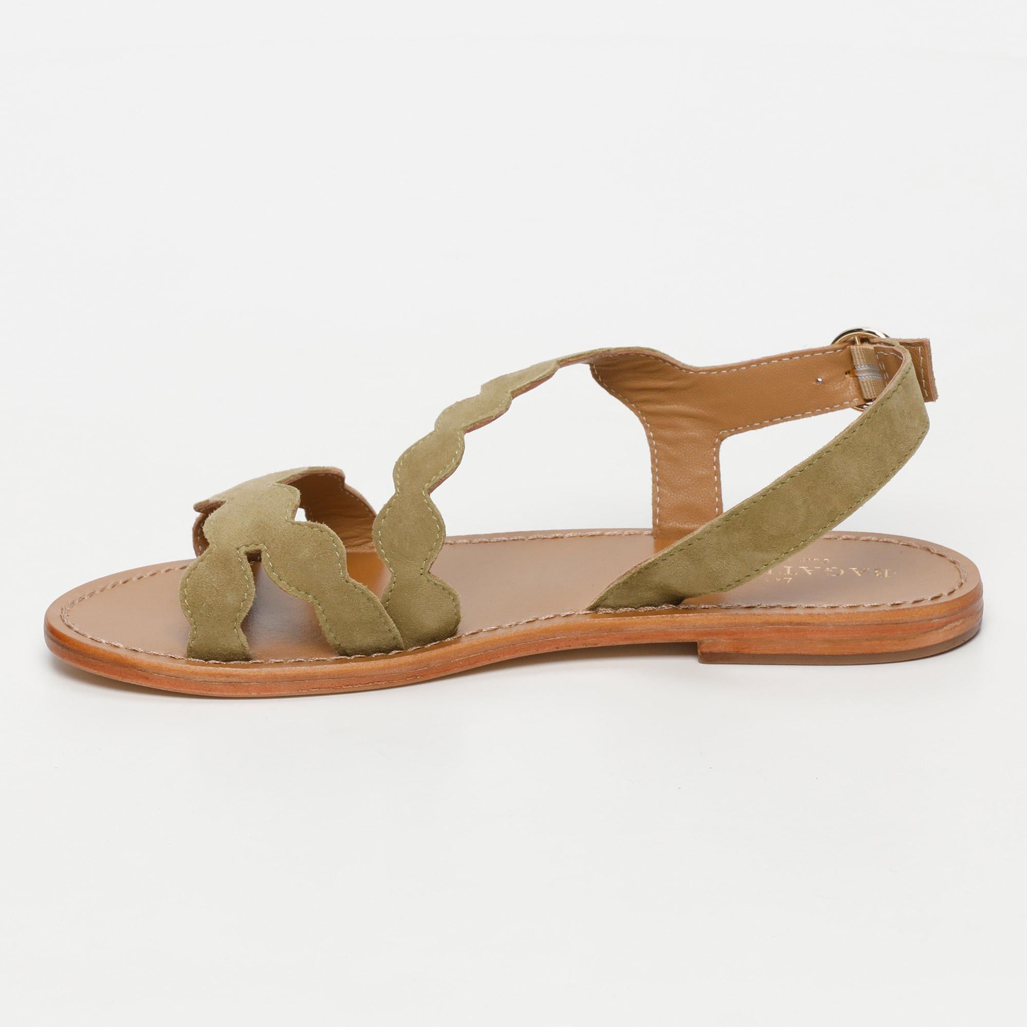ESTOMBA sandales en cuir olive