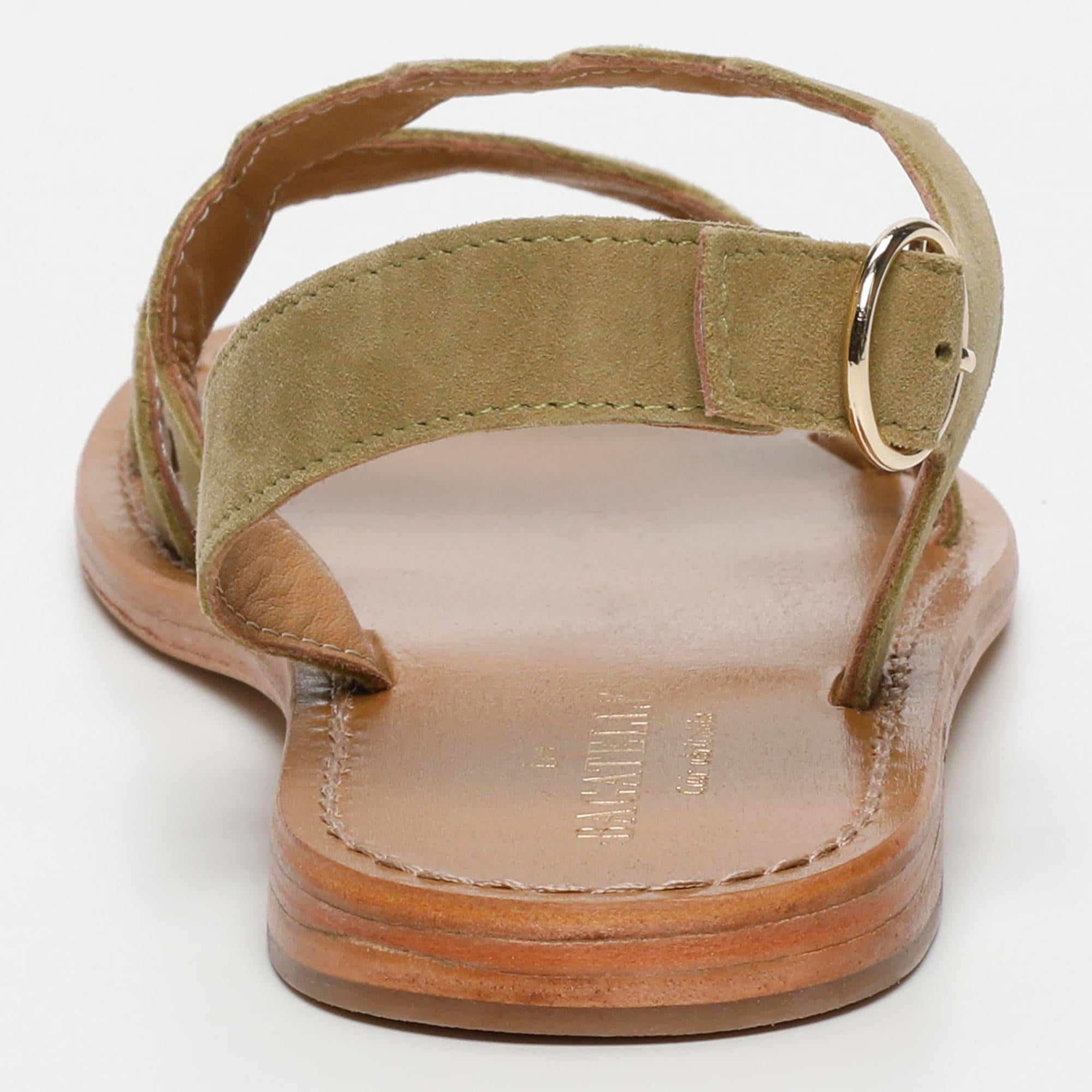 ESTOMBA sandales en cuir olive