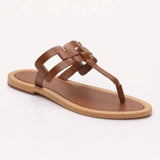 BREXIA mules entre-doigts en cuir camel