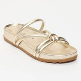 ABHIRAMI mules en cuir doré