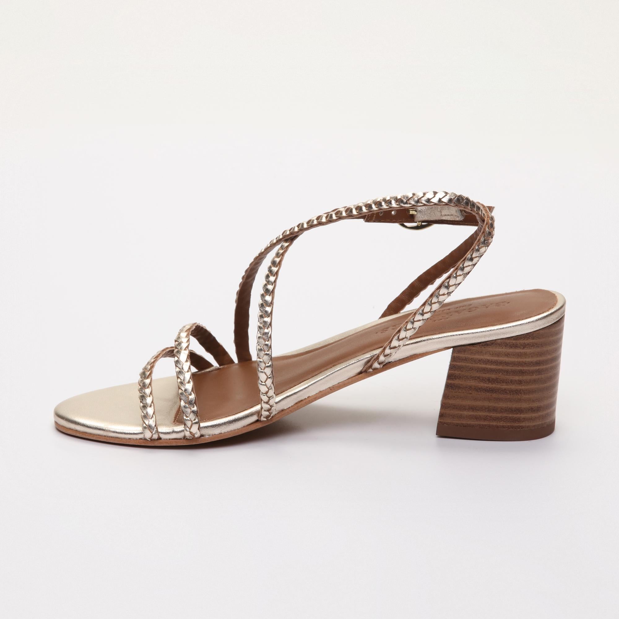 GEORGIANNA sandales en cuir gold
