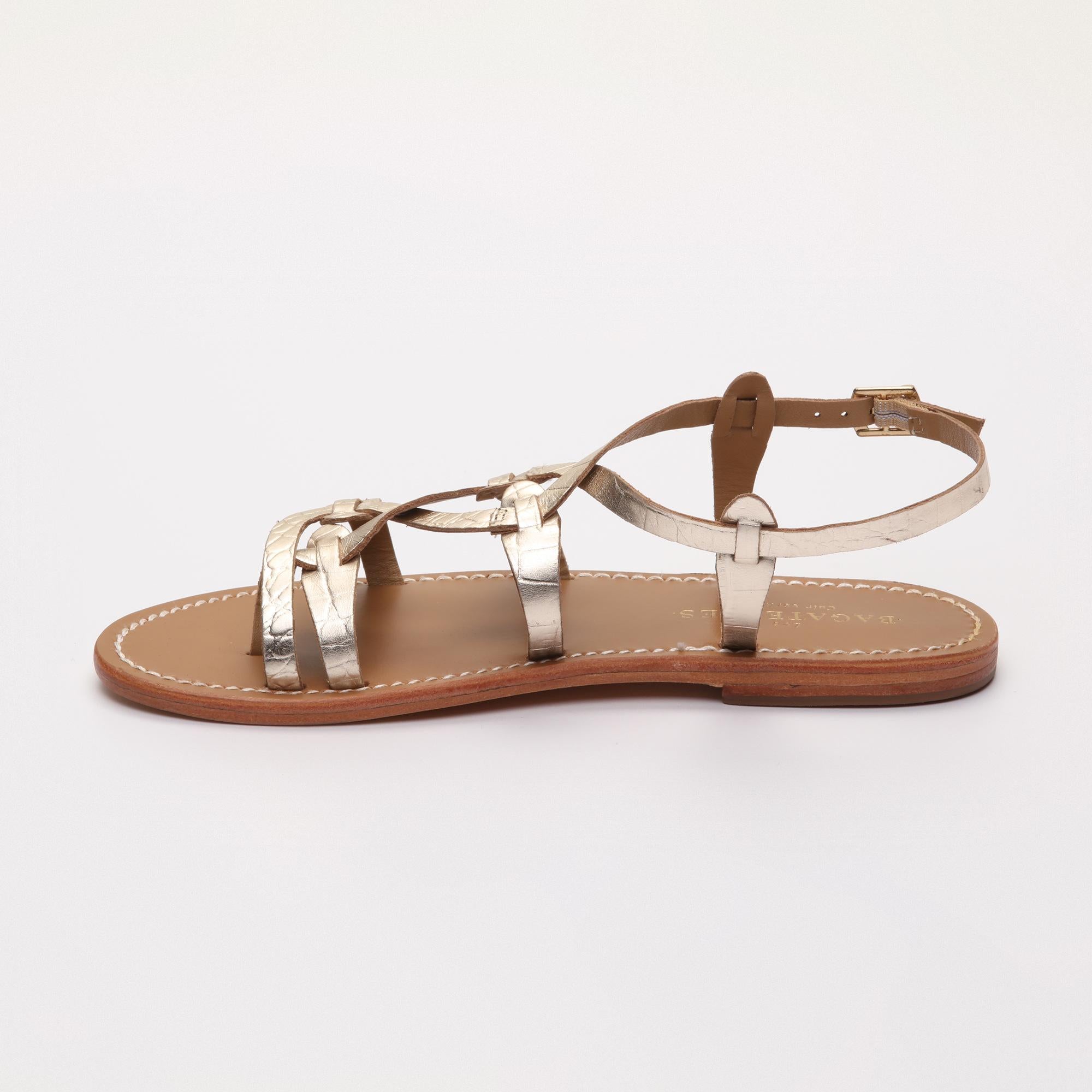 GRAHAM sandales en cuir ltgoldcroco