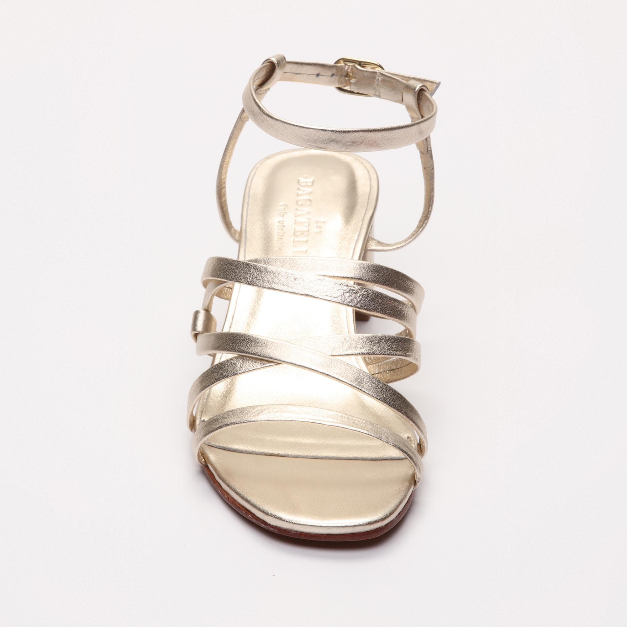 GRAYCEN sandales en cuir platinium