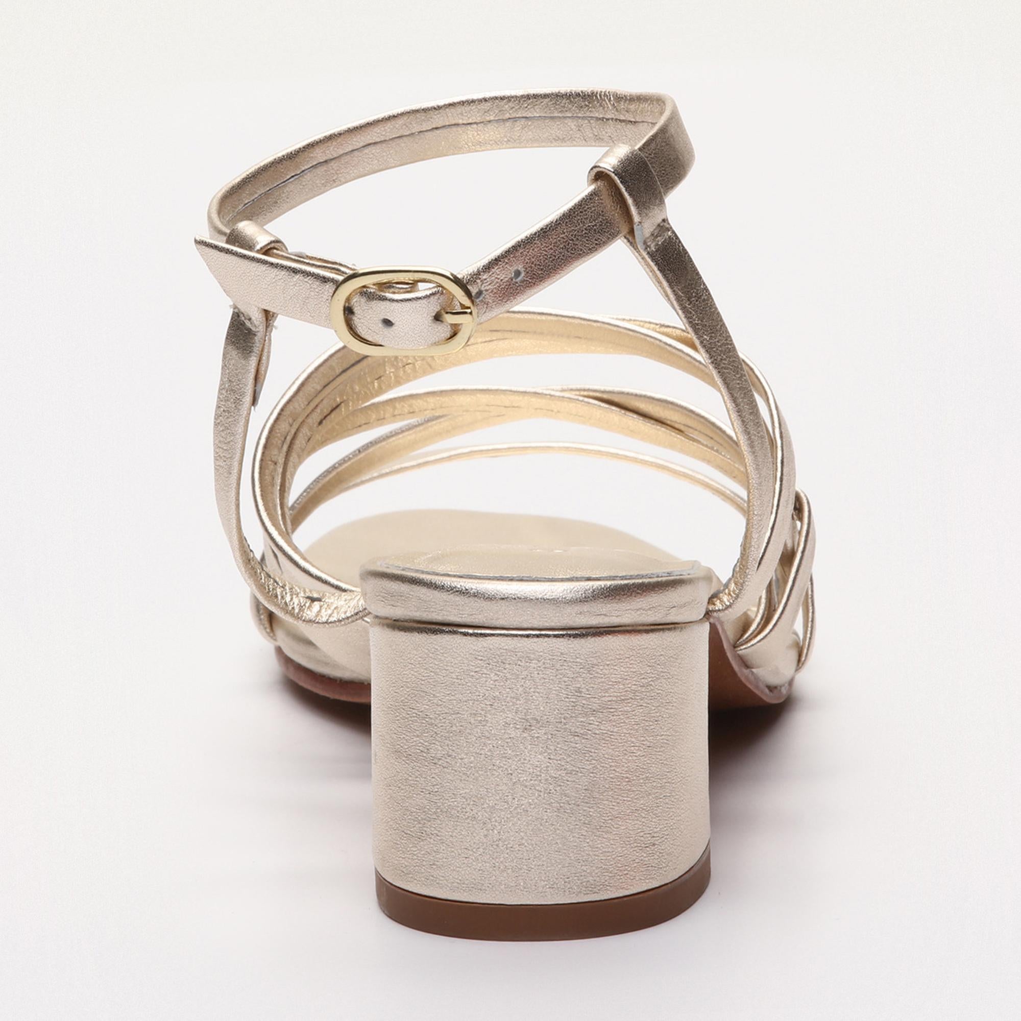 GRAYCEN sandales en cuir platinium