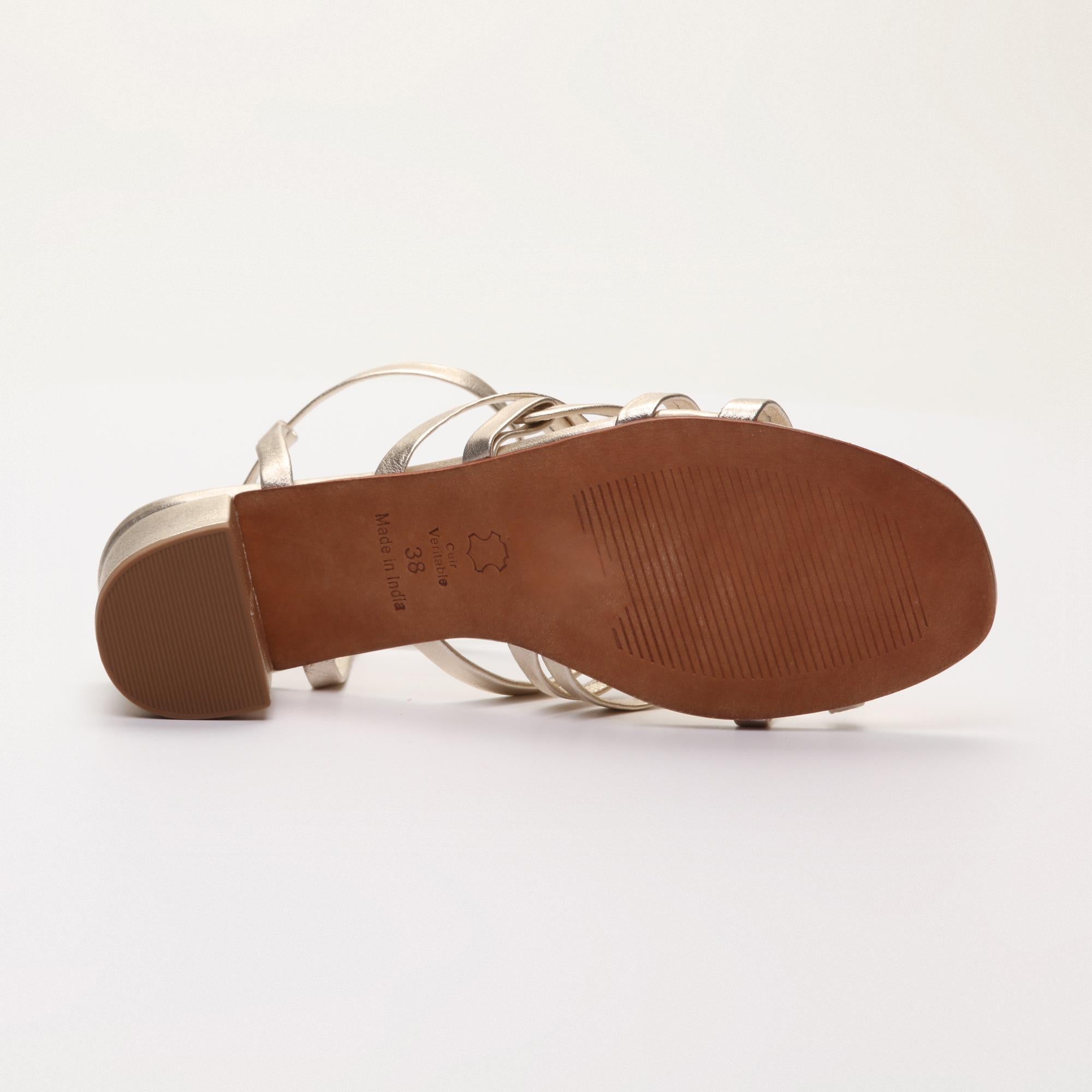 GRAYCEN sandales en cuir platinium