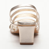 GREY sandales en cuir platinium