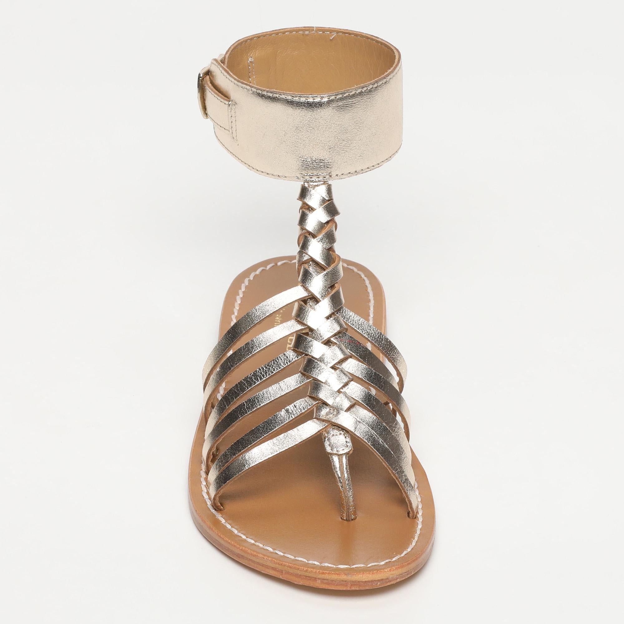 GUALJAINA  sandales en cuir gold