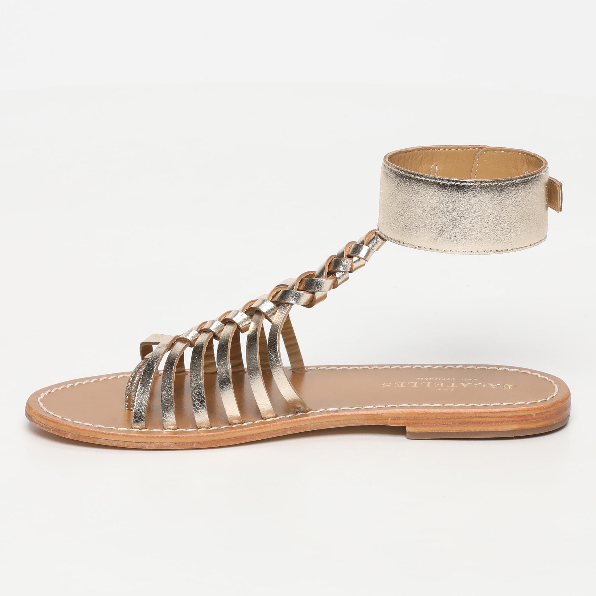 GUALJAINA  sandales en cuir gold