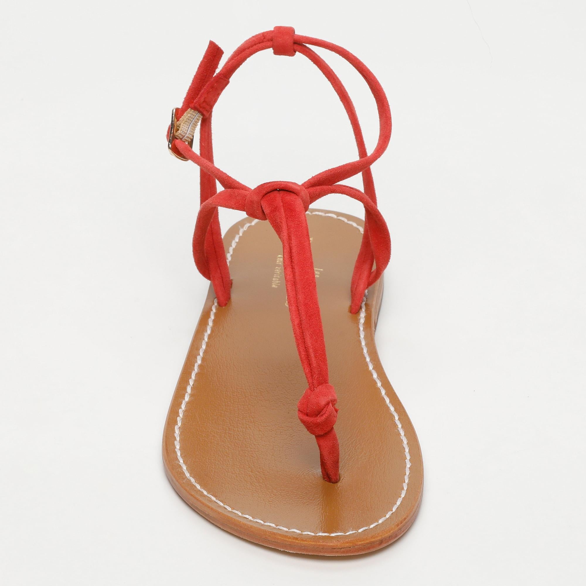 GUNNERA sandales en cuir strawberry
