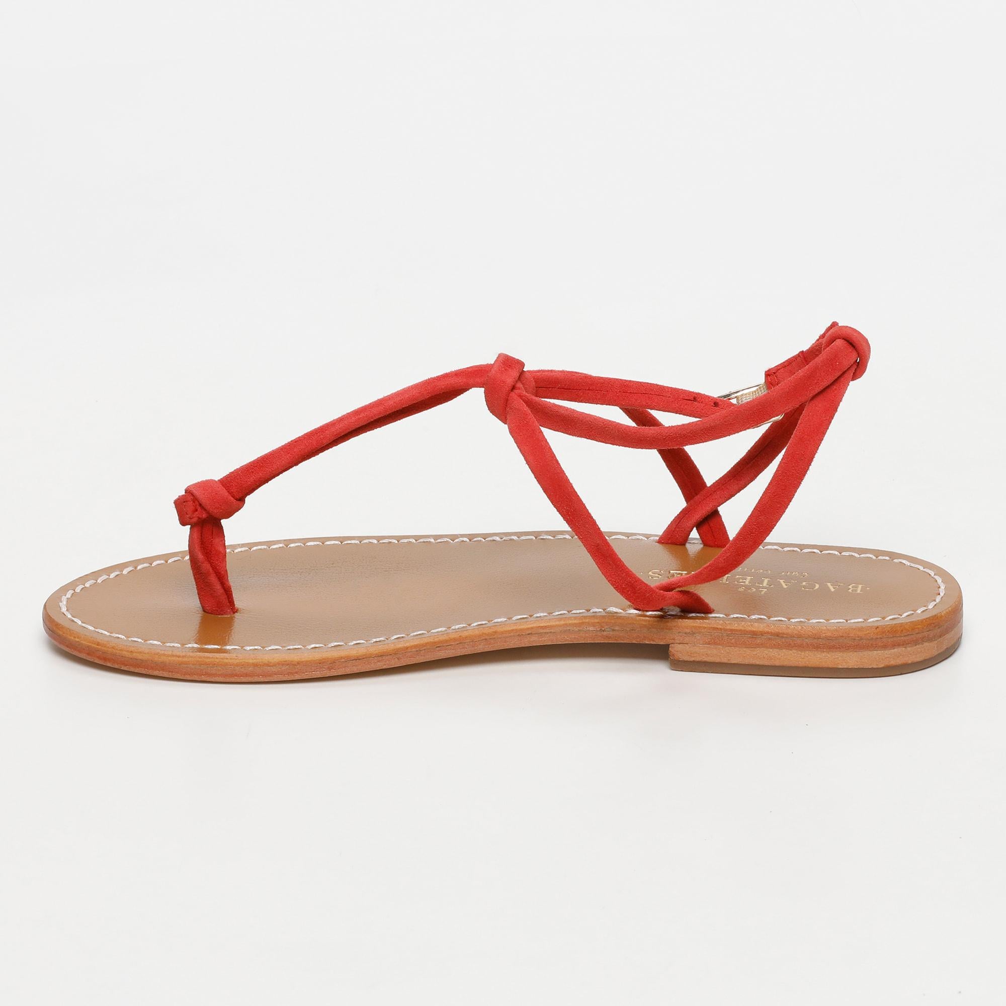 GUNNERA sandales en cuir strawberry