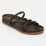 ABHIRAMI mules en cuir marron