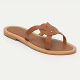 VITICOLA mules en cuir camel