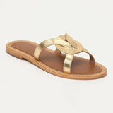 VITICOLA mules en cuir doré foncé