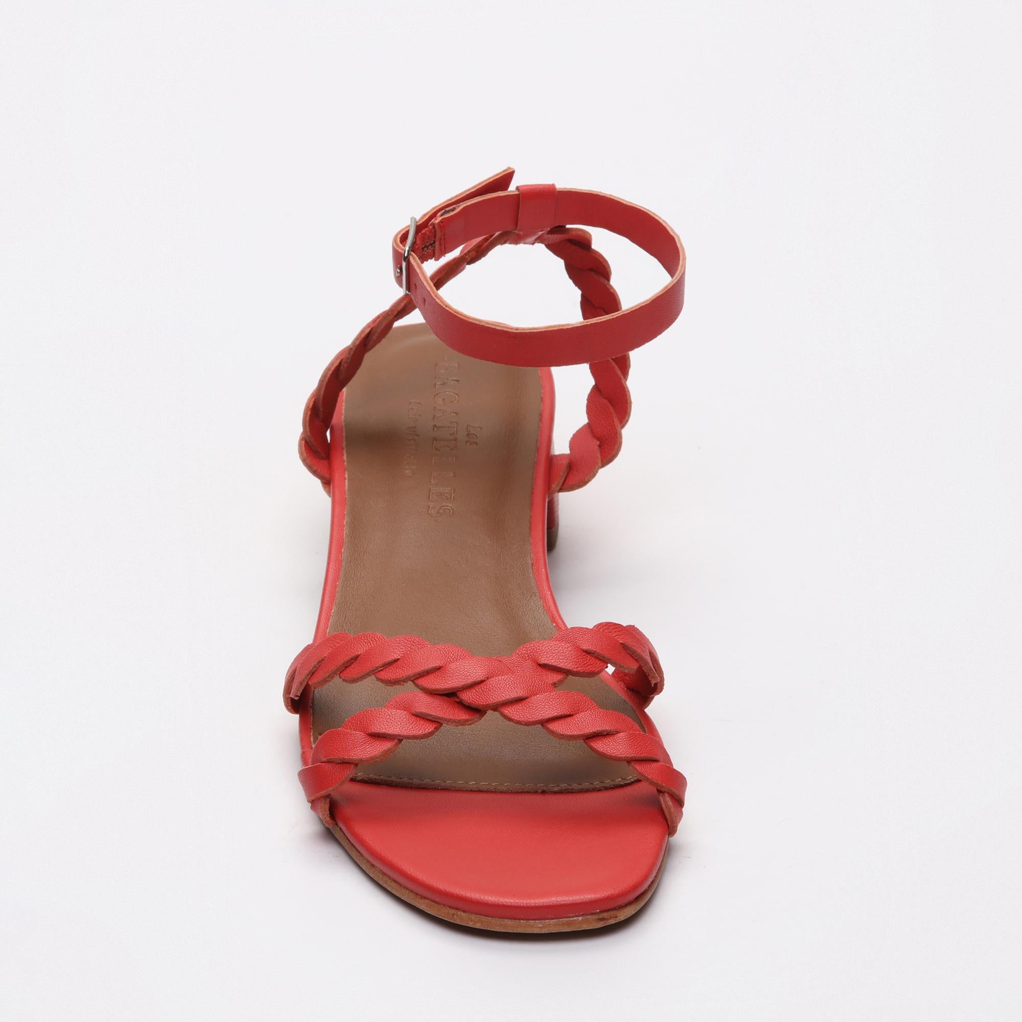 HACHI sandales en cuir lightred