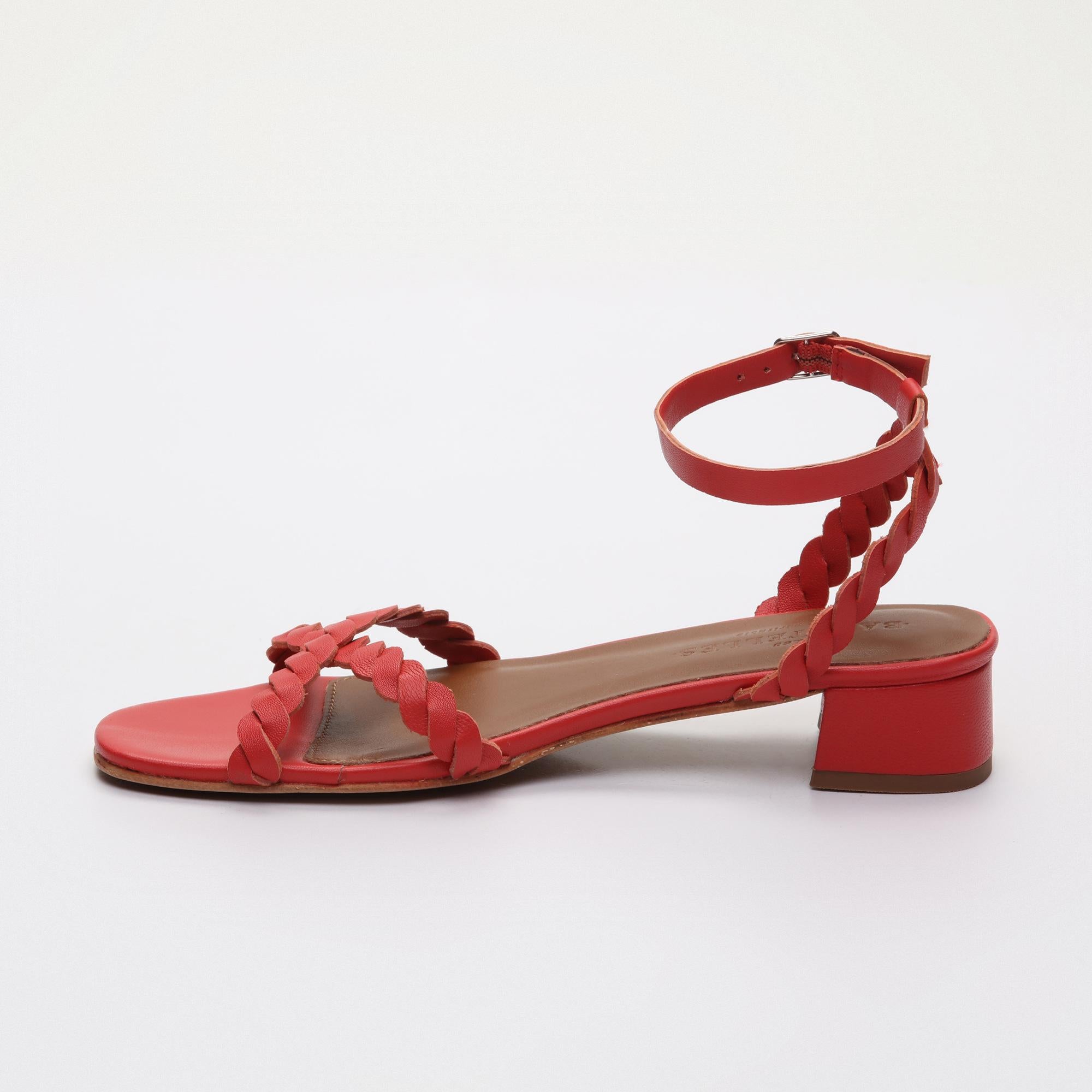 HACHI sandales en cuir lightred