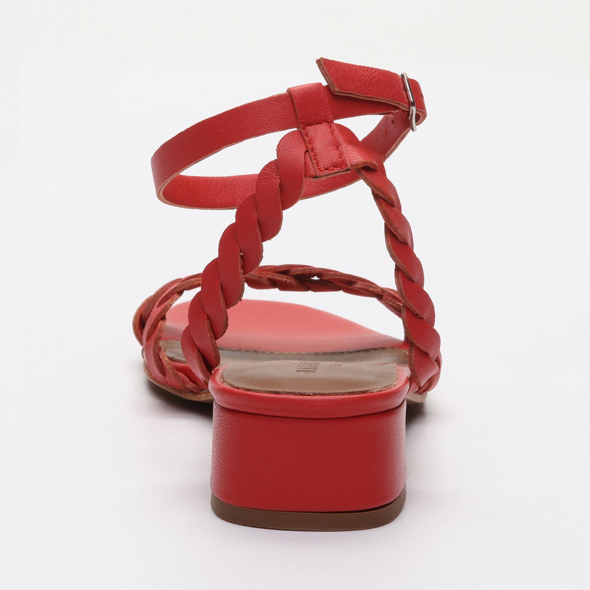 HACHI sandales en cuir lightred